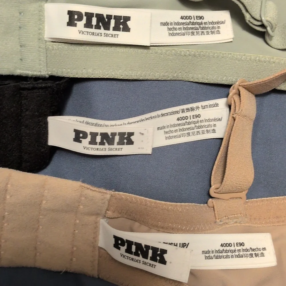 VS PINK Bundle Of 3 Wear Everywhere Push Up Bras Sz 40DD Victorias Secret - Picture 5 of 5